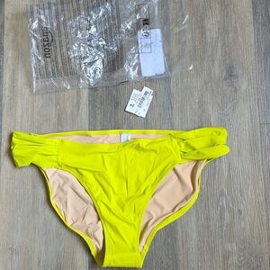 Amazon Essentials Lime Green Bikini Bottoms with Side Ruched Detail